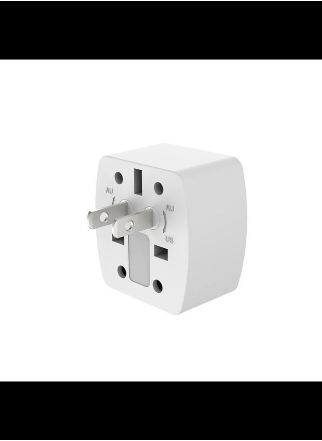 Generic 2 PIN USA NEMA 1-15P Plug to UK/US2 PIN USA NEMA 1-15P Plug to UK/US/EU/AUS Socket Travel Conversion Plugs,US Plug to Variety of National Socket，Europe to US Plug Adapter，(White)  - Image 1
