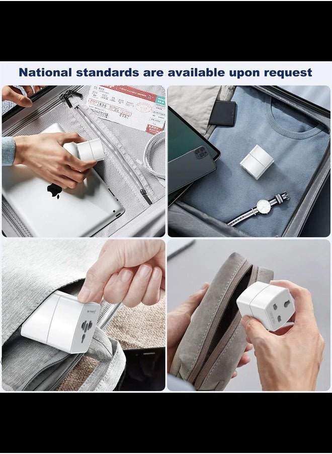 Generic 2 PIN USA NEMA 1-15P Plug to UK/US2 PIN USA NEMA 1-15P Plug to UK/US/EU/AUS Socket Travel Conversion Plugs,US Plug to Variety of National Socket，Europe to US Plug Adapter，(White)  - Image 4