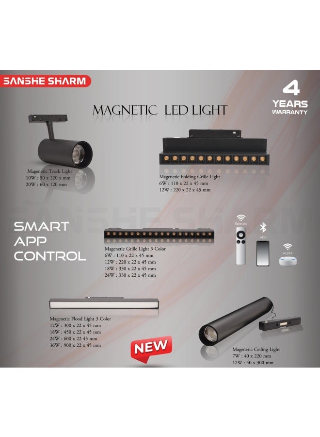 Sanshe sharm Magnetic Dots Fixed Mesh 18W 3-Motion 33*2.2*4.5cm – Works with Bluetooth – Wi-Fi – Aluminum Remote Control, 10-Year Lifespan with 3-Year Warranty - Image 2