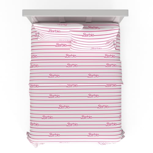 Franco Barbie Logo Bedding Super Soft Cozy Microfiber 4 Piece Full Sheet Set Officially Licensed Product By Franco - Image 1