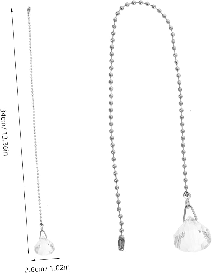 أنجويلي 2 حزمة سلسلة سحب للمراوح السقفية وتركيبات الإضاءة مع خرز زخرفي، استبدال سهل التركيب - Image 3