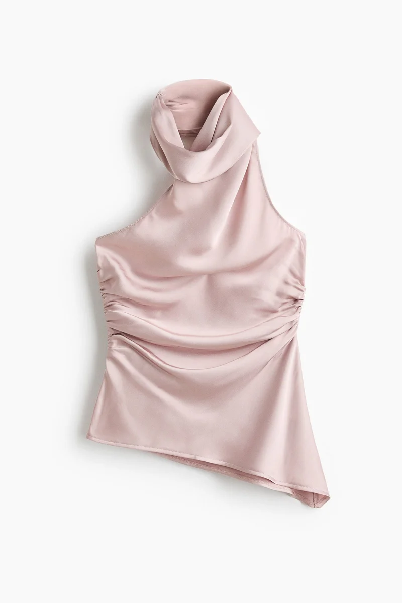 H&m Scarf-collar one-shoulder top