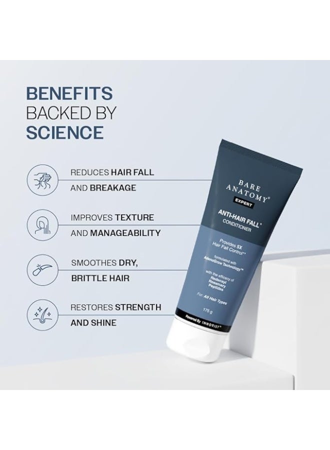 BARE ANATOMY Anti-Hair Fall Conditioner with Redensyl, Rosemary & Peptides | Reduces Hair Thinning, Breakage & Frizz | Strengthens Hair, Adds Shine | For All Hair Types 175gm - Image 3