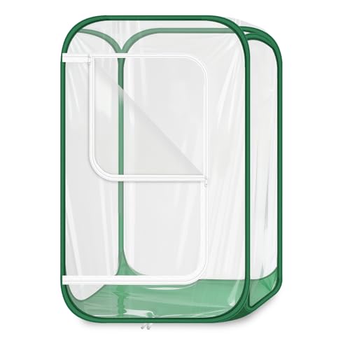 OnBrand 24.65" x 24.65" x 35.59" Portable Pop Up Greenhouse for Outdoors & Indoors, PVC Mini Greenhouse with Zipper Door & Storage Bag, Clear Plant Tent for Seedlings Flowers Vegetables - Image 1