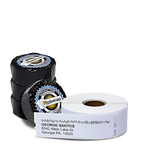 OfficeSmartLabels 1-1/8 x 3-1/2 inch Address Labels, Compatible with 30252 Labels (4 Rolls / 350 Labels Per Roll) - Image 1