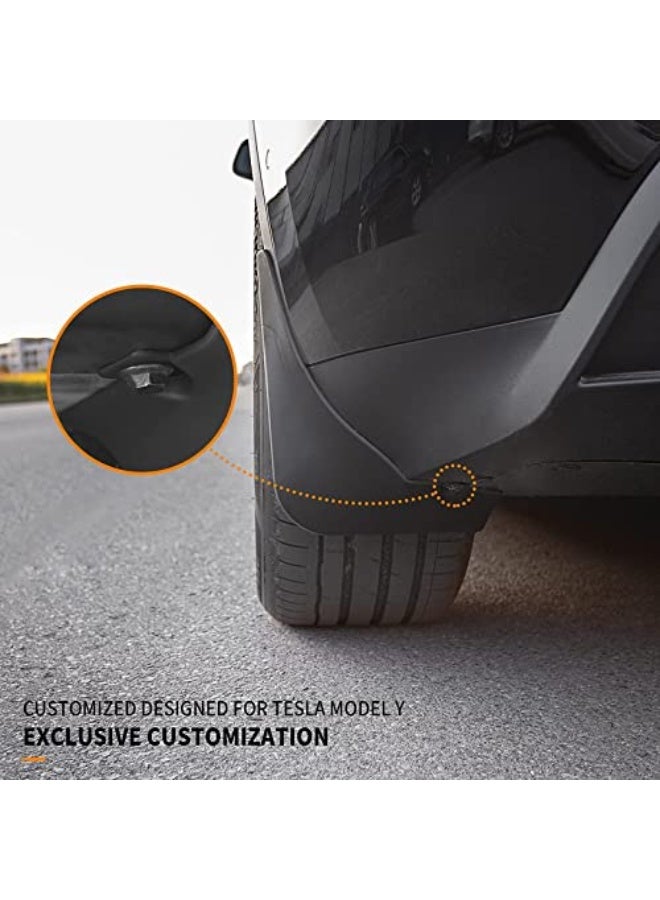 Generic DELFINO Mud Flaps Splash Guards Fender, Front Rear Mudguard Kit Auto Fender Mudflaps with Screws Full Protection Customized No Need to Drill Holes Fit for Tesla Model Y Set of 4 (Matte Black)  - Image 5