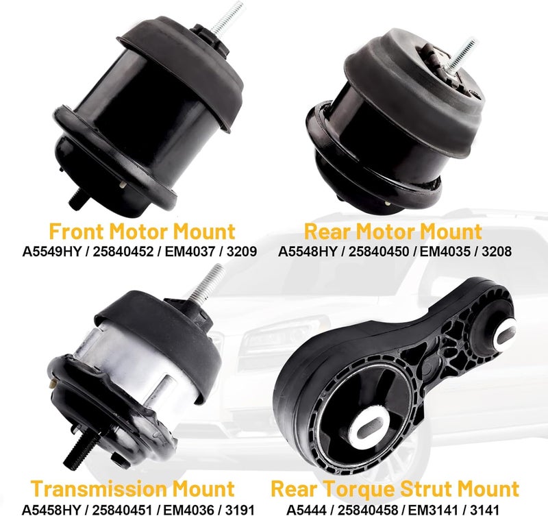 Mardarth Engine Motor Mount Replacement Kit for 2009-2019 Traverse, Enclave, Acadia, Saturn 3.6L - Image 3