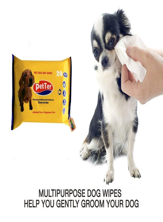 DreamAuro Portable Hygienic Multipurpose 20 Pet Wipes for Cleaning Paws, Face, Eyes, Ears and Stain Remover for Dog/Puppy/Cat/Kitten - Image 2