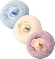 Multicolor Round Loofah Bath Ball, Exfoliating Bath Sponge Scrubber with Suction Cup, Super Soft Cleaning Brush All Type of Skin of Men, Women, Babies, Kids Exfoliating Bath Shower Sponge (1 Piece) - Image 1