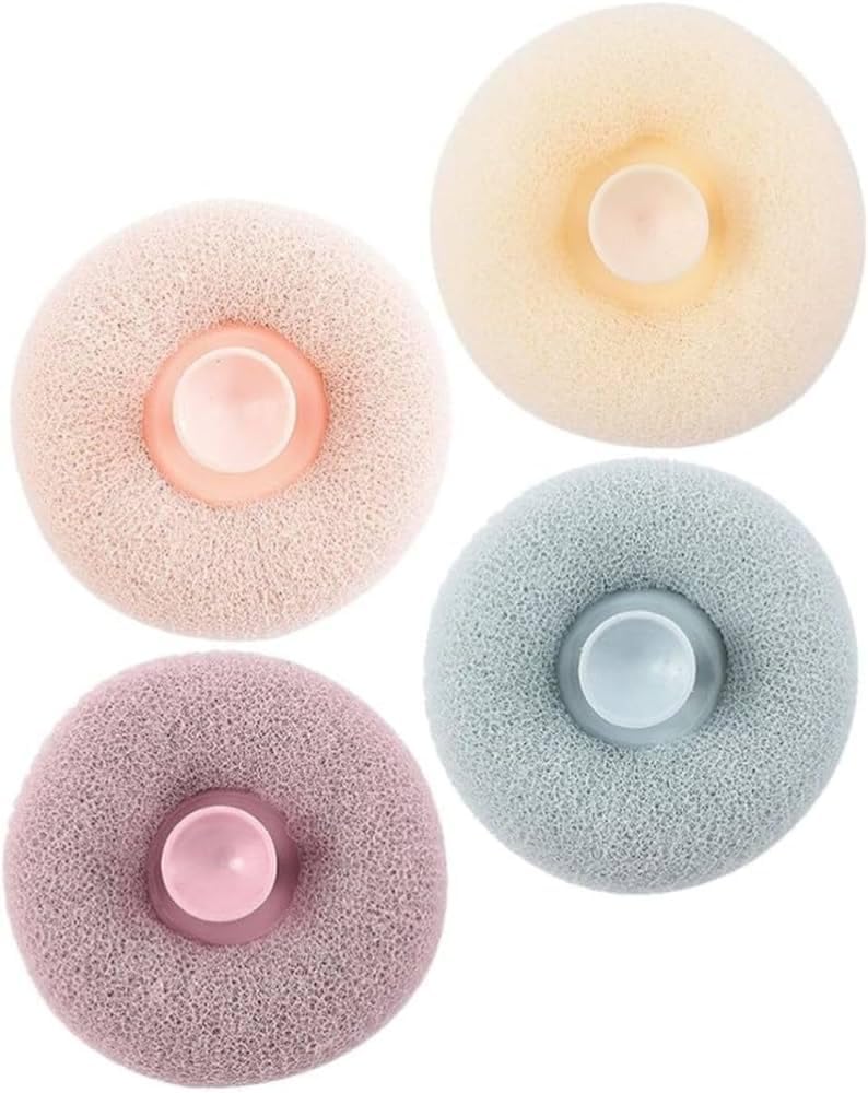Multicolor Round Loofah Bath Ball, Exfoliating Bath Sponge Scrubber with Suction Cup, Super Soft Cleaning Brush All Type of Skin of Men, Women, Babies, Kids Exfoliating Bath Shower Sponge (1 Piece) - Image 3