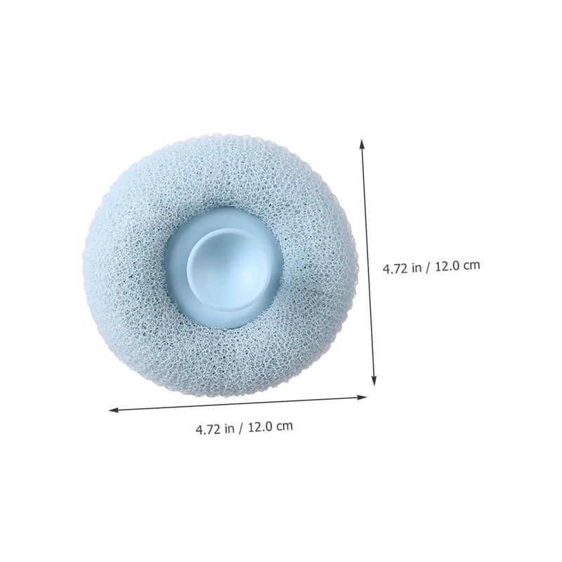 Multicolor Round Loofah Bath Ball, Exfoliating Bath Sponge Scrubber with Suction Cup, Super Soft Cleaning Brush All Type of Skin of Men, Women, Babies, Kids Exfoliating Bath Shower Sponge (1 Piece) - Image 2