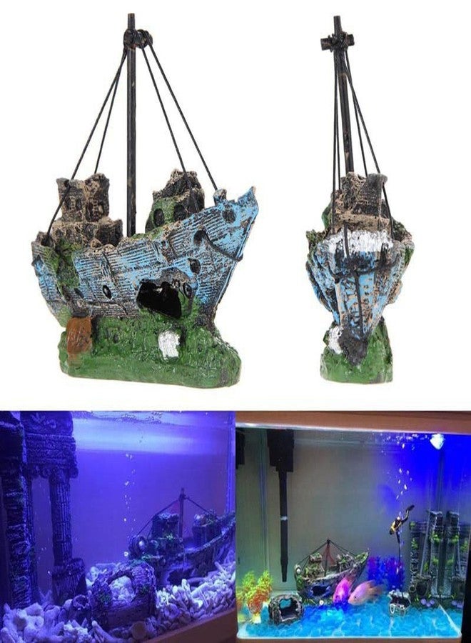 Ximimark 1 pcs Fish Tank Landscaping, Pirate Ship Wreckage, Aquarium Decorations and Ornaments - Image 2