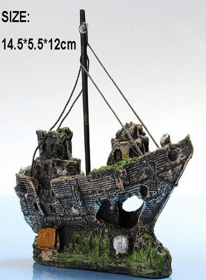 Ximimark 1 pcs Fish Tank Landscaping, Pirate Ship Wreckage, Aquarium Decorations and Ornaments - Image 3
