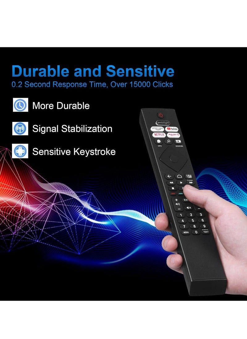 BGM Remote Control BRC0984501 Compatible with Philips Smart TV 7900 Series – Long-Range Infrared Replacement Controller for Philips LCD LED TVs – 15m IR Range – Ergonomic Design – 360 Days Warranty – AAA Battery Powered  - Image 2