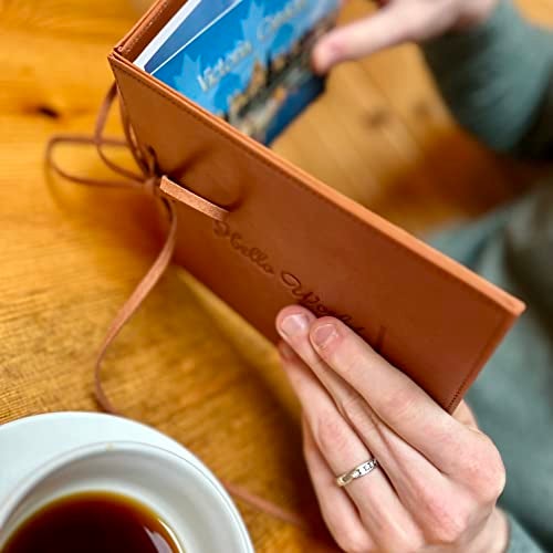 SIMPLY RSB Postcard Album Vegan Leather, Transform Postcards into Postcard Book, Postcard Frame and Postcard Organizer (Hello World) - Image 5