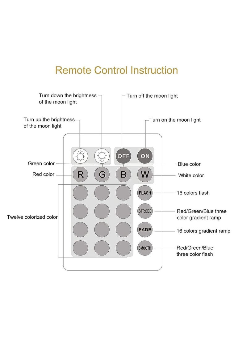 3D Print Moon Lamp Remote Control Baby Night Light 16 Colors Changing Rechargeable Home Decorative Lamp (15cm) - Image 5