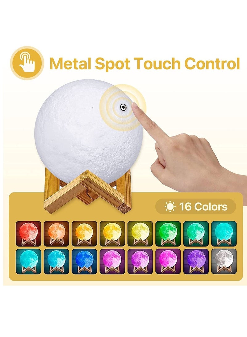 3D Print Moon Lamp Remote Control Baby Night Light 16 Colors Changing Rechargeable Home Decorative Lamp (15cm) - Image 3