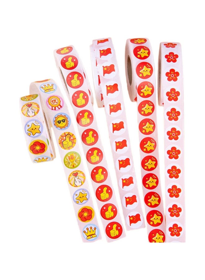Bojiao Children'S Reward Stickers, Elementary School And Kindergarten Little Red Flower, Big Thumb, Smiley Face Stickers, Five-Pointed Star Praise Stickers, Teacher'S Points Stickers, Encouragement Stickers, Cartoon Stickers, 15Mm Mixed Style, 1000 Pieces - Image 1
