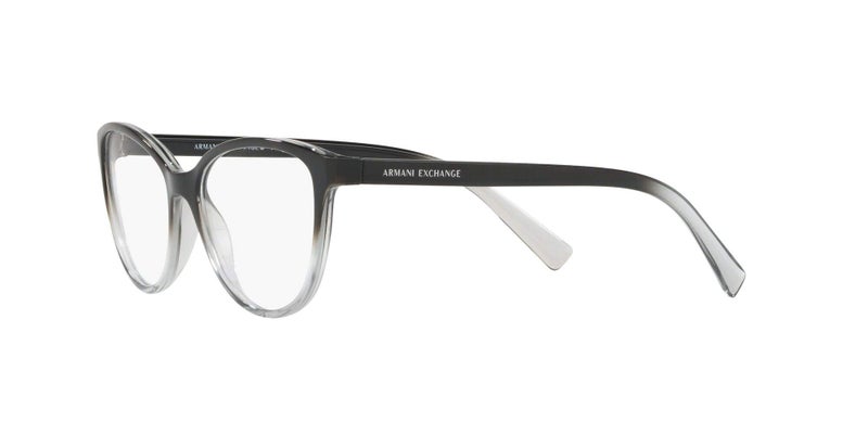 Armani Exchange A|X Womens AX3053 Square Prescription Eyewear Frames, Black/Transparent Smoke/Demo Lens, 53 mm - Image 3