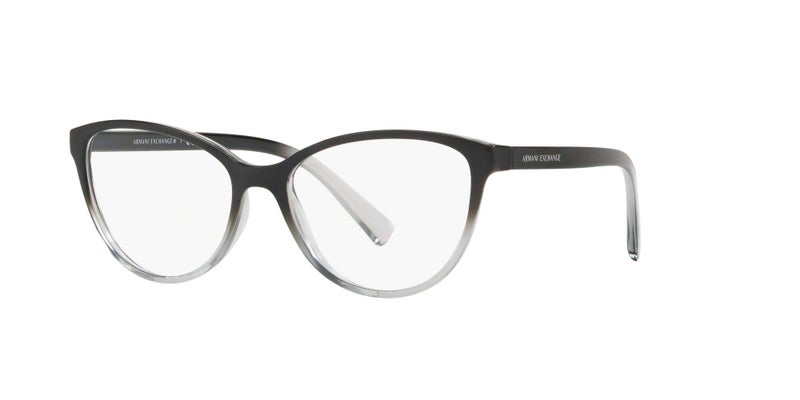 Armani Exchange A|X Womens AX3053 Square Prescription Eyewear Frames, Black/Transparent Smoke/Demo Lens, 53 mm - Image 2