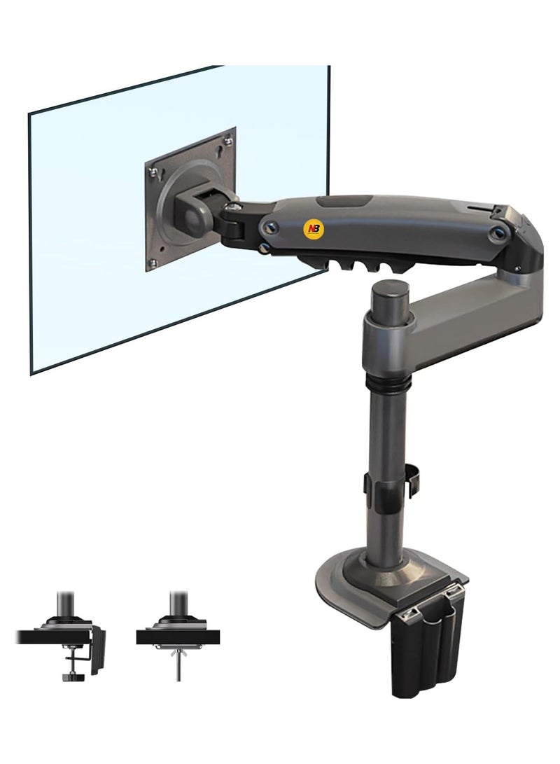 NB ERGONOMIC Monitor Desk Mount Long Arm for Monitors Within 4.4 to 19.8lbs Ultra Wide Full Motion Swivel Height Adjustable Monitor Stand H100 - Image 1