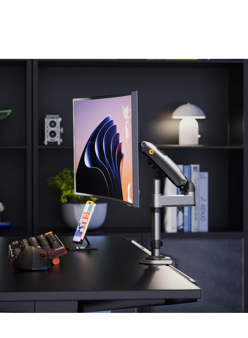 NB ERGONOMIC Monitor Desk Mount Long Arm for Monitors Within 4.4 to 19.8lbs Ultra Wide Full Motion Swivel Height Adjustable Monitor Stand H100 - Image 3