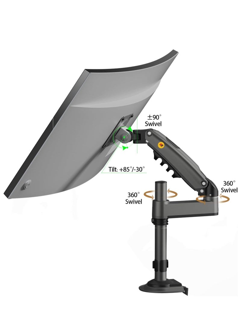 NB ERGONOMIC Monitor Desk Mount Long Arm for Monitors Within 4.4 to 19.8lbs Ultra Wide Full Motion Swivel Height Adjustable Monitor Stand H100 - Image 4