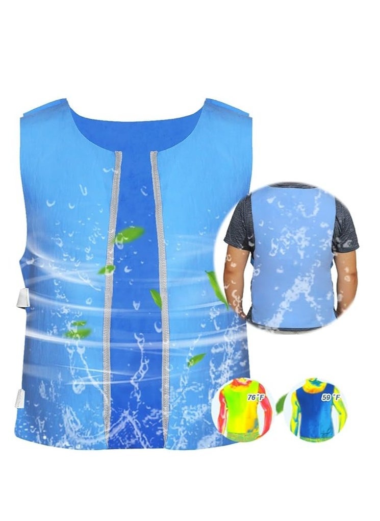Summer Cooling Vest for Men and Women - Evaporative Ice Cold, Breathable, Loose Fit, Suedette Material, Sleeveless, Solid Color, Regular Length, Perfect for Hot Weather and Outdoor Activities  - Image 1