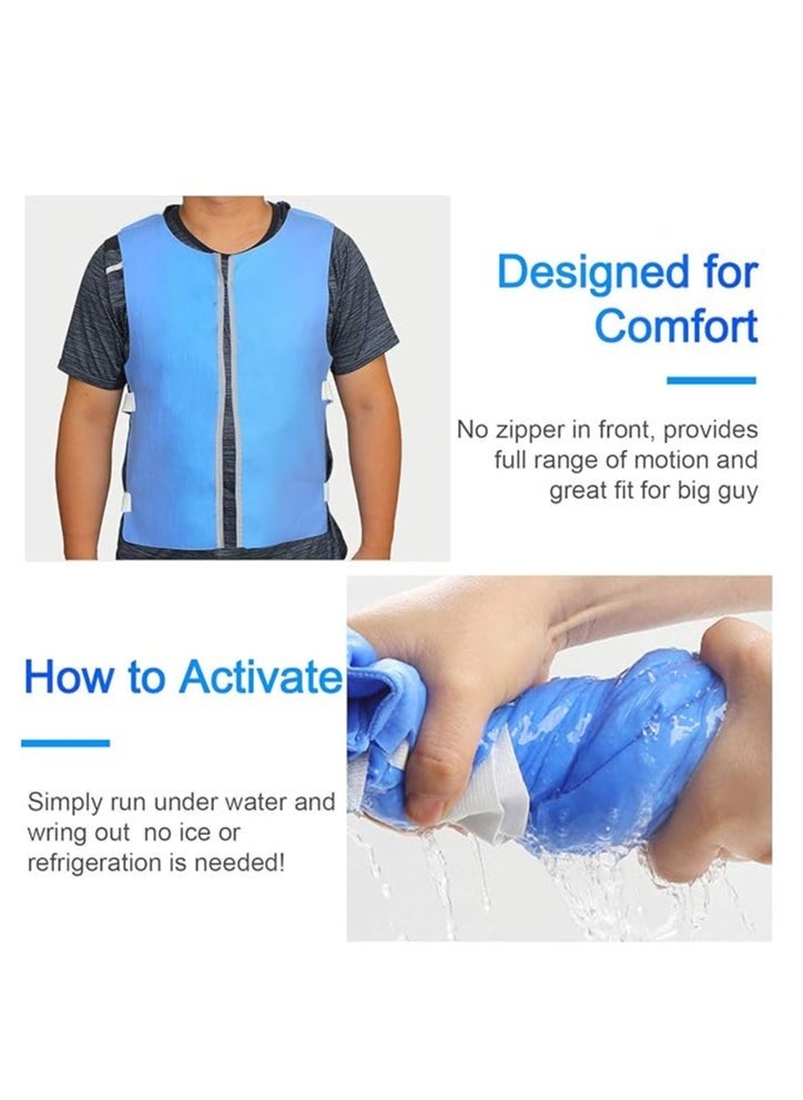 Summer Cooling Vest for Men and Women - Evaporative Ice Cold, Breathable, Loose Fit, Suedette Material, Sleeveless, Solid Color, Regular Length, Perfect for Hot Weather and Outdoor Activities  - Image 3
