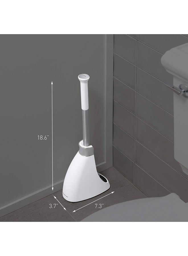 simplehuman simplehuman Toilet Brush with Caddy, Stainless Steel, White  - Image 5