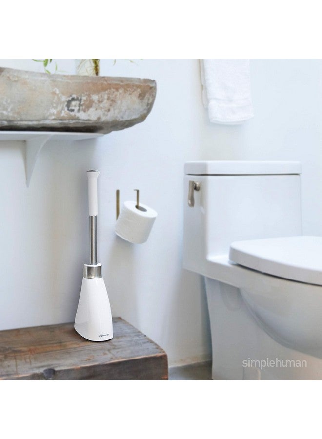 simplehuman simplehuman Toilet Brush with Caddy, Stainless Steel, White  - Image 3