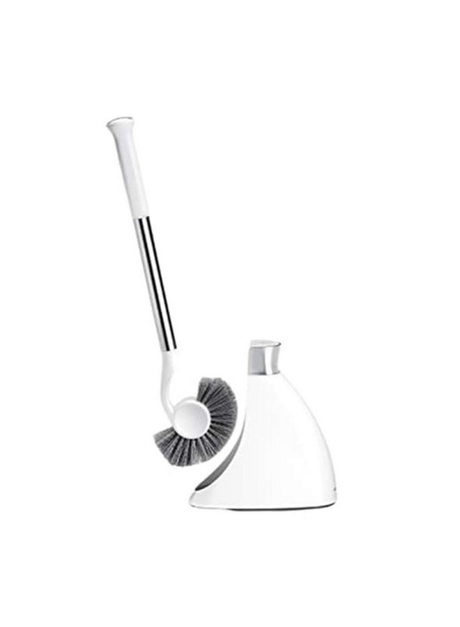 simplehuman simplehuman Toilet Brush with Caddy, Stainless Steel, White  - Image 1
