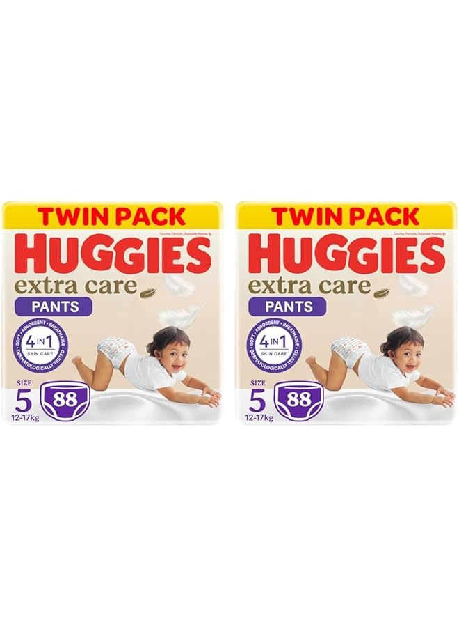 HUGGIES Extra Care Culottes Size 5 12 17 Kg Twin Jumbo Pack 88 Diaper Pants (Pack Of 2)