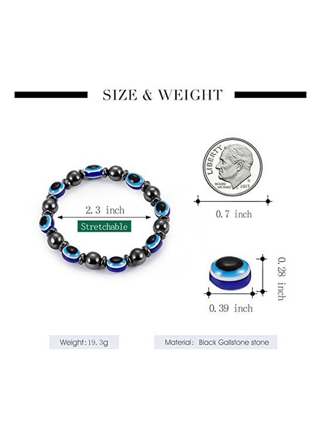 Punk Turkish Blue Evil Eye Necklace Bracelet Wristband Layer Weave Leather Maple Leaf Bangle Ethnic Jewelry  Men, Leather, Agate, Leather, Agate - Image 2
