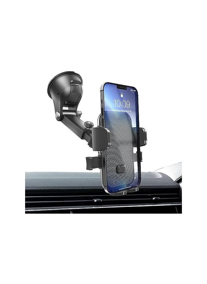 erorex Car Phone Holder Dashboard Adjustable Car Mobile Stand Windshield Car Cradle Suction Compatible For iPhone 13 Pro,13 Pro Max,13 mini | Car Phone Holder | Phone Holder Car - Black  - Image 1