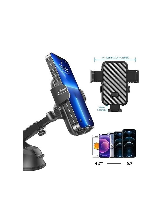erorex Car Phone Holder Dashboard Adjustable Car Mobile Stand Windshield Car Cradle Suction Compatible For iPhone 13 Pro,13 Pro Max,13 mini | Car Phone Holder | Phone Holder Car - Black  - Image 4