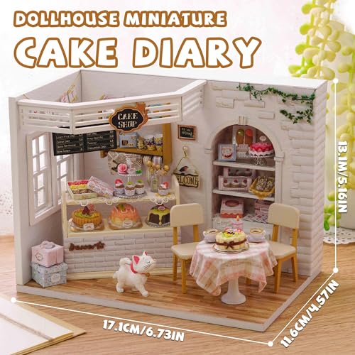 Kisoy Romantic and Cute Dollhouse Miniature DIY House Kit Creative Room Perfect DIY Gift for Friends,Lovers and Families (Cake Diary) - Image 2
