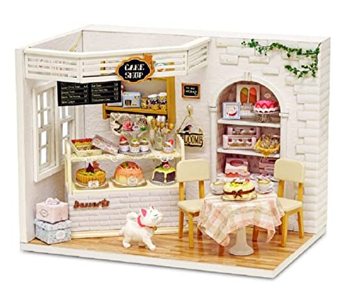 Kisoy Romantic and Cute Dollhouse Miniature DIY House Kit Creative Room Perfect DIY Gift for Friends,Lovers and Families (Cake Diary) - Image 1