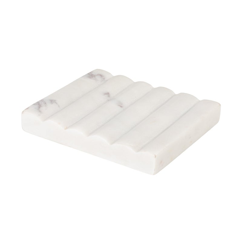 Creative Co-op Contemporary Carved Marble Soap Dish for Bathrooms - Image 1