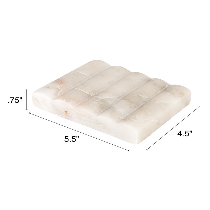Creative Co-op Contemporary Carved Marble Soap Dish for Bathrooms - Image 2