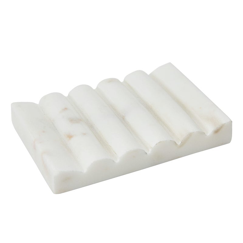 Creative Co-op Contemporary Carved Marble Soap Dish for Bathrooms - Image 3