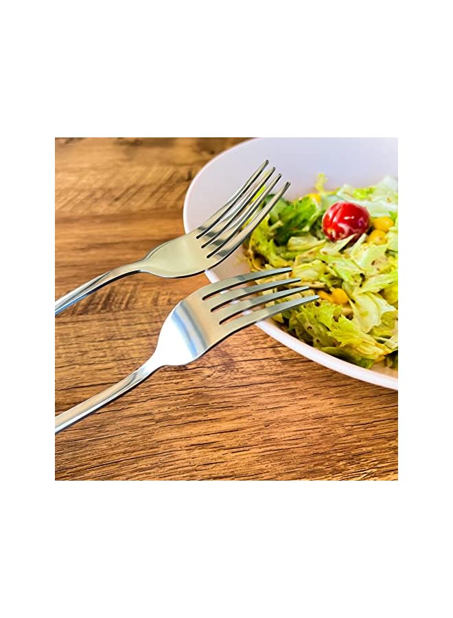 S-TOP Stainless Steel 12-Pack Table Dinner Forks Set, Top Food Grade Stainless Steel Silverware Forks,Mirror Finish & Dishwasher Safe,Use for Home,Kitchen or Restaurant,(Silver 8 Inches) - Image 3