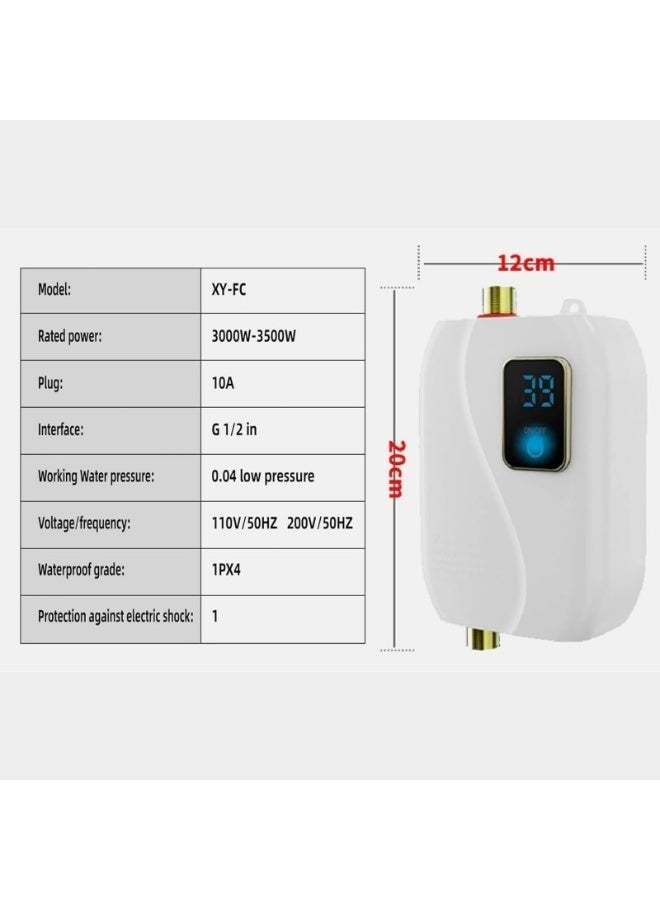 SHENGHUI Instant Water Heater 220V 3000W Mini Electric Tankless Hot Water Heater Bathroom Kitchen Washing with LCD Display for Shower Bathroom Kitchen Washing Household water heater - Image 5