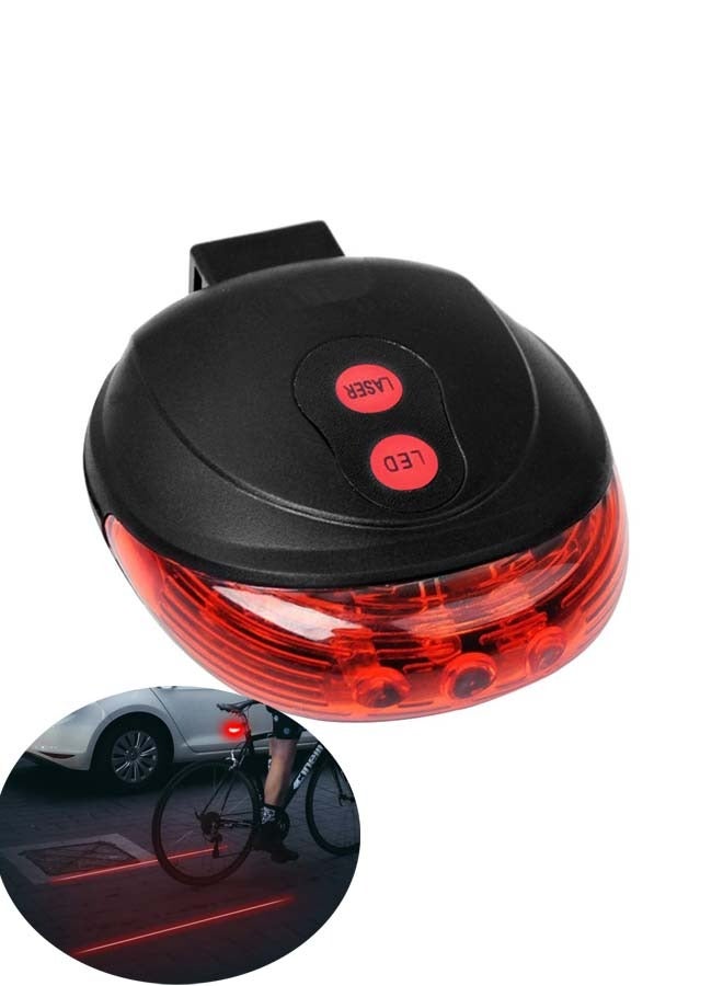 5 LED 2 Laser Beam Mountain Bicycle Bike Rear Tail Warning Light,Bicycle LED  Beam Tail Warning Light,Bicycle Light - Image 1