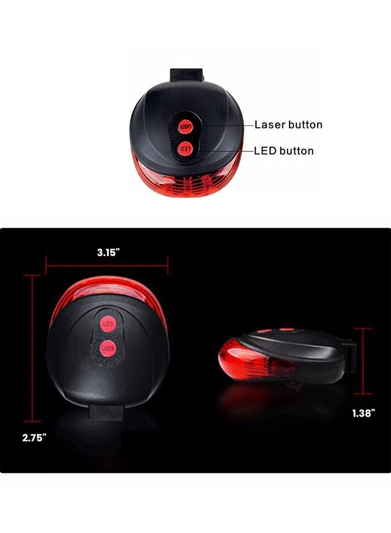 5 LED 2 Laser Beam Mountain Bicycle Bike Rear Tail Warning Light,Bicycle LED  Beam Tail Warning Light,Bicycle Light - Image 4
