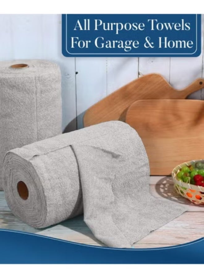 20 20 Planet CARE EVERYDAY Microfiber Cleaning Cloths, Rags Kitchen Towel Dish, Car Wash Kit, Windows, Surface, Bathroom, Absorbent Reusable, All Purpose, Cleaning Supplies - 30 x 30 cm – Grey (50 Sheets Roll) - Image 4