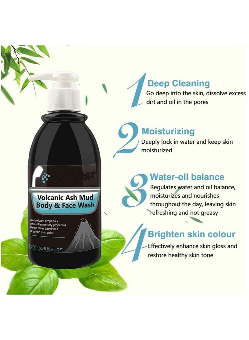 DubaiGallery Volcanic mud body wash shower gel Deep Sea Mud Whitening body 250ML - Image 2