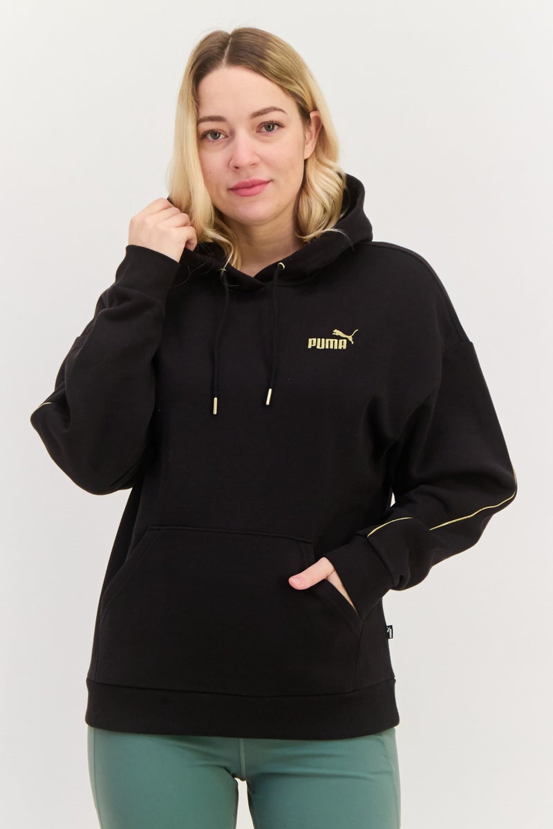 PUMA Women Comfort Fit Embroidered Logo Outdoor Sweatshirts, Black - Image 1