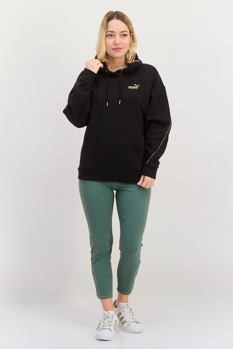 PUMA Women Comfort Fit Embroidered Logo Outdoor Sweatshirts, Black - Image 4