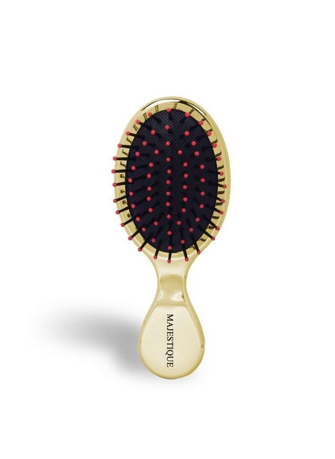 MAJESTIQUE Mini Pocket Detangling Hair Brush Soft Ball Tipped Nylon Pin Handheld Massage Paddle Hair Comb For Adults & Kids All Hair Types Mini Travel Detangler (Multicolor)  - Image 1